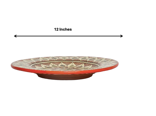 Beldi Carre Plate| Handcrafted Safi Clay Pottery – Natural Pigments & Traditional Moroccan Craftsmanship