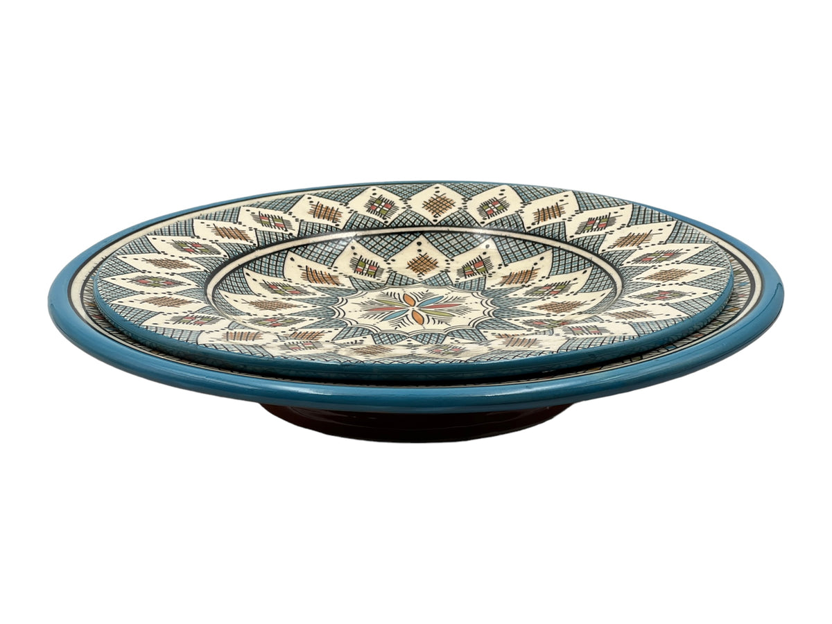 Beldi Carre Plate| Handcrafted Safi Clay Pottery – Natural Pigments & Traditional Moroccan Craftsmanship