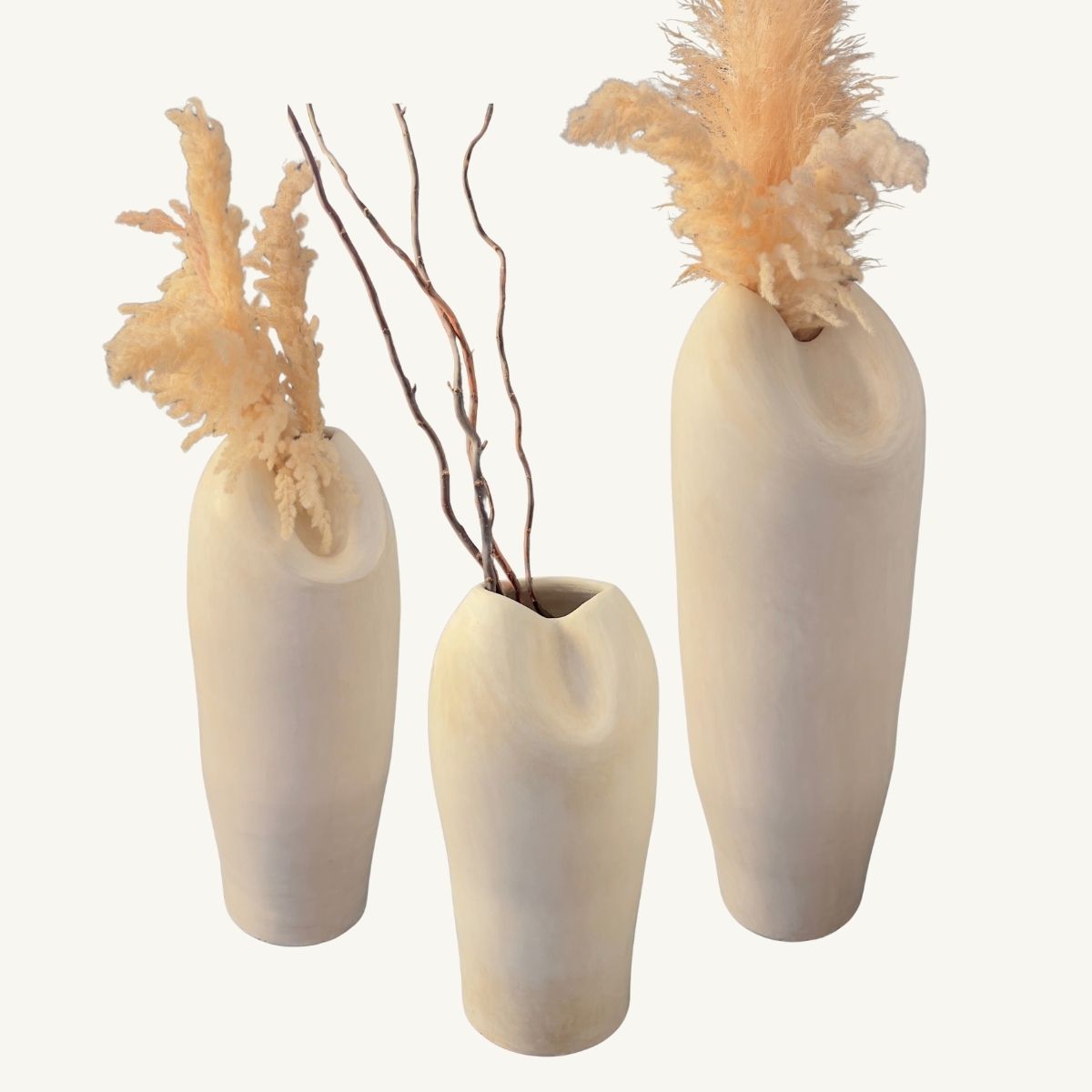 Tad Serena | Handmade Moroccan Tadelakt sculptural vase set