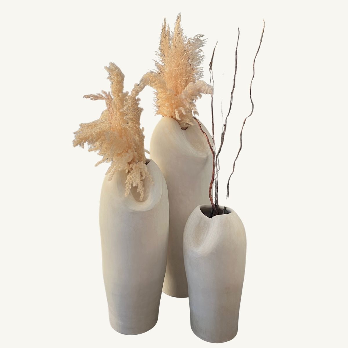 Tad Serena | Handmade Moroccan Tadelakt sculptural vase set