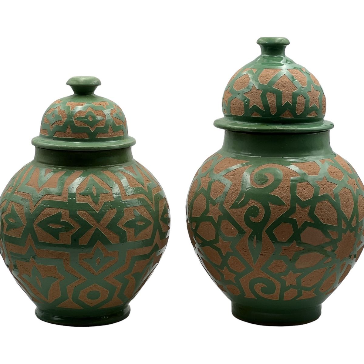 Fez Chisel Mint Jar | Handcrafted Fez Clay Pottery – Natural Pigments & Traditional Moroccan Craftsmanship