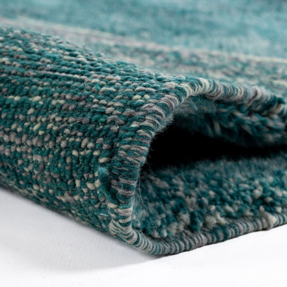 Green Moroccan Wool Rug – Handwoven – Ourika