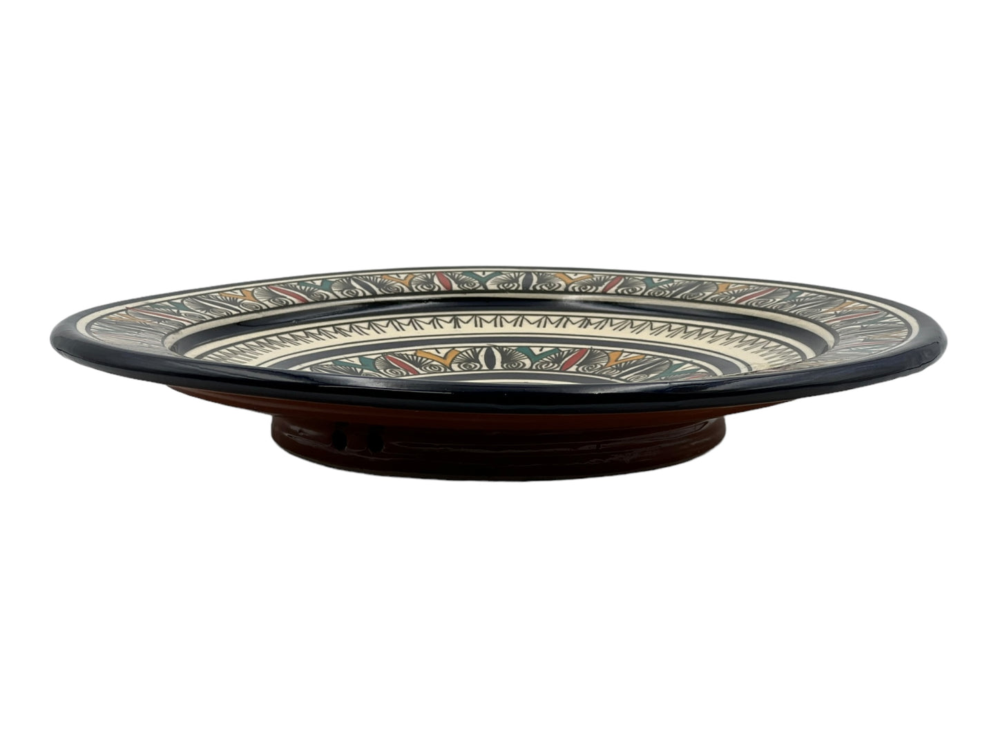 Beldi Zawaka Plate | Handcrafted Tamegroute Pottery – Organic Sahara Clay with Natural Glaze by Sahara Artisans