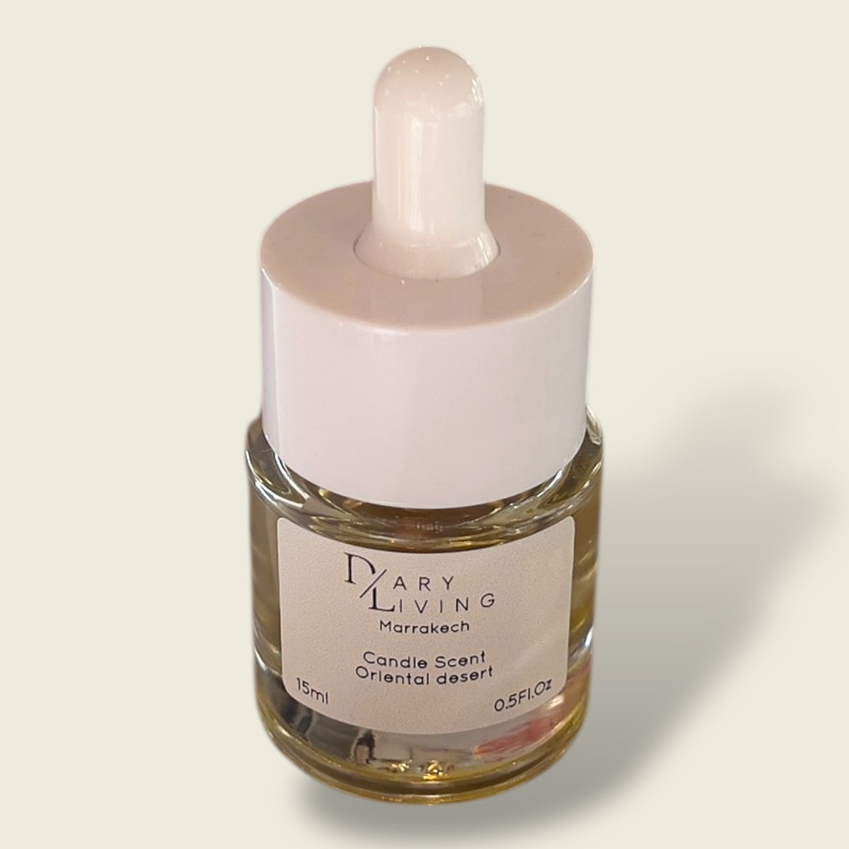 Farm of Marrakesh “Oriental Desert” organic perfume in a Dary Living glass dropper bottle — crafted with pure essential oils from Ourika Valley botanicals, perfect for serene interiors, calming rituals, and transformative spa spaces