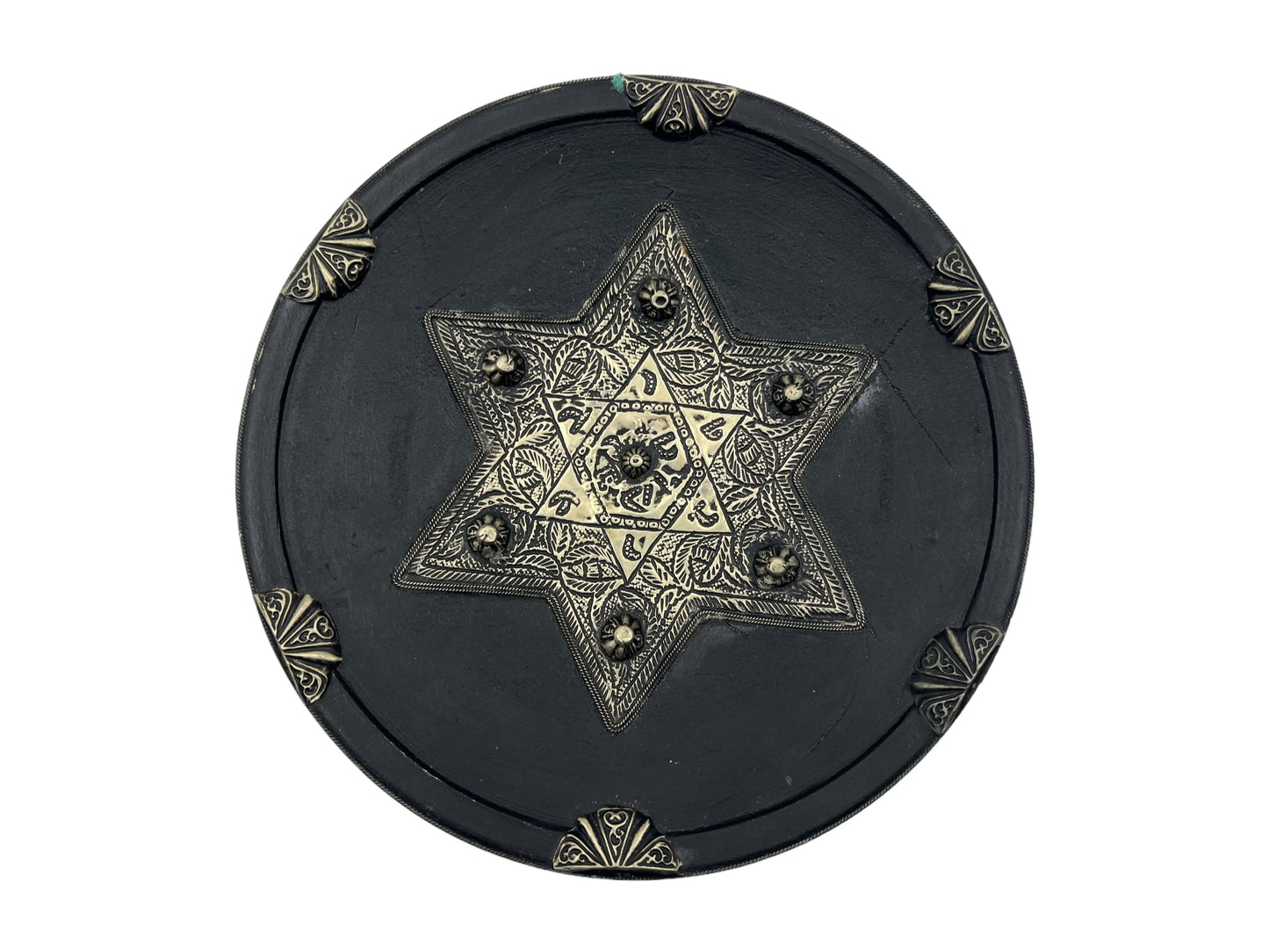 Fez Najma Copper Plate | Handcrafted Fez Clay Pottery – Natural Pigments & Traditional Moroccan Craftsmanship
