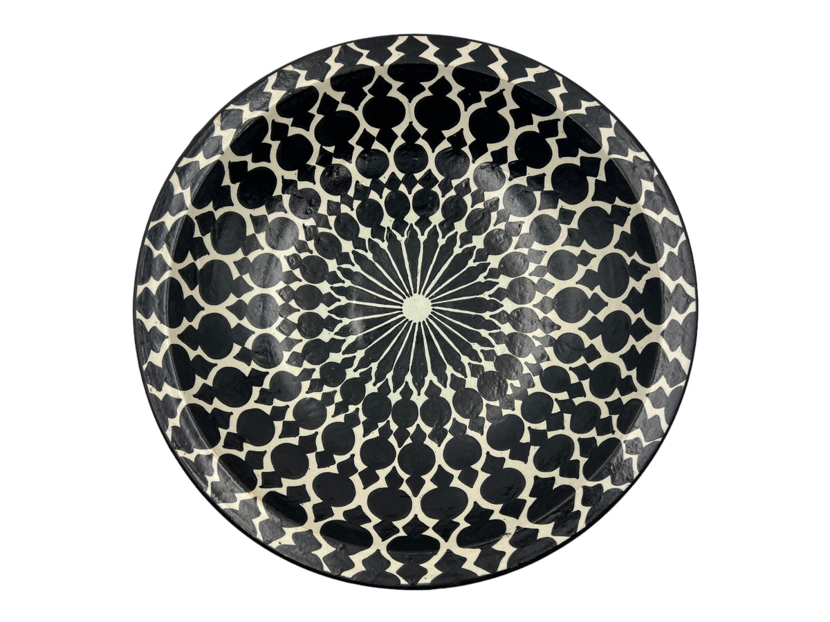 Fez Kalkal Plate | Handcrafted Fez Clay Pottery – Natural Pigments & Traditional Moroccan Craftsmanship