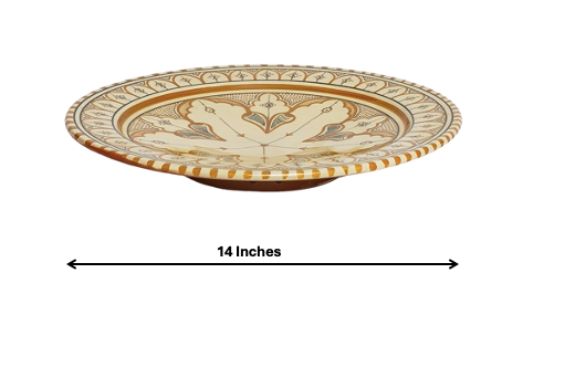 Beldi Najma Plate| Handcrafted Safi Clay Pottery – Natural Pigments & Traditional Moroccan Craftsmanship