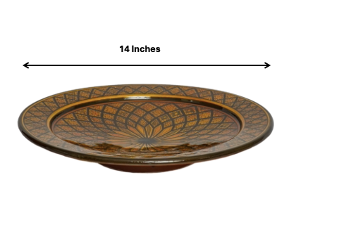 Beldi Qoba Plate| Handcrafted Safi Clay Pottery – Natural Pigments & Traditional Moroccan Craftsmanship