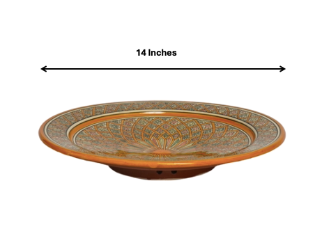 Beldi Qoba Plate| Handcrafted Safi Clay Pottery – Natural Pigments & Traditional Moroccan Craftsmanship
