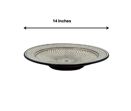 Beldi Shada Plate| Handcrafted Safi Clay Pottery – Natural Pigments & Traditional Moroccan Craftsmanship