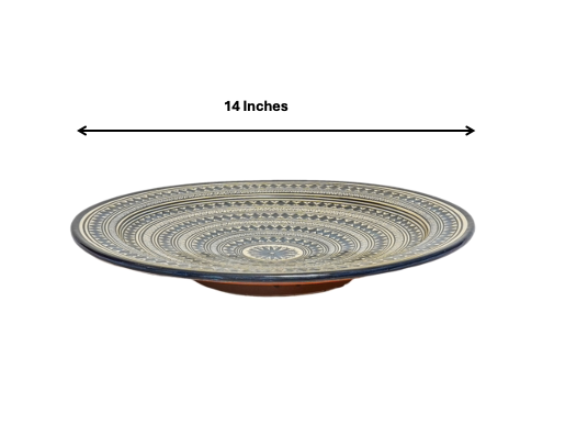 Beldi Alma Plate| Handcrafted Safi Clay Pottery – Natural Pigments & Traditional Moroccan Craftsmanship