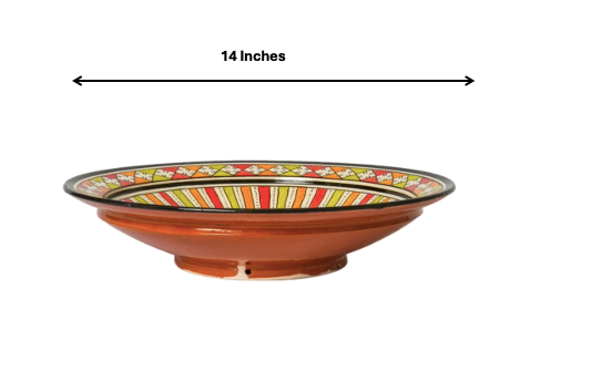 Beldi Yala Plate| Handcrafted Safi Clay Pottery – Natural Pigments & Traditional Moroccan Craftsmanship