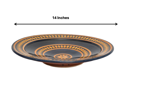 Beldi Yala Plate| Handcrafted Safi Clay Pottery – Natural Pigments & Traditional Moroccan Craftsmanship