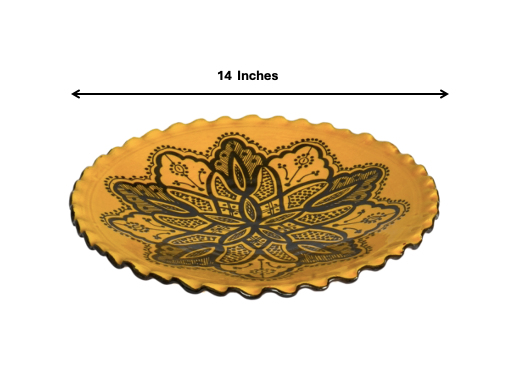 Beldi Warda Plate| Handcrafted Safi Clay Pottery – Natural Pigments & Traditional Moroccan Craftsmanship
