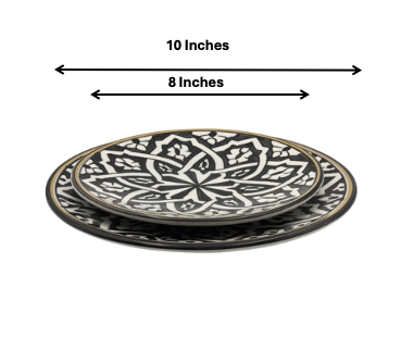 Chic Plate Fassi | Handcrafted White Clay Vase – Natural Dyes with Real Gold Foil, Modern Chic Design