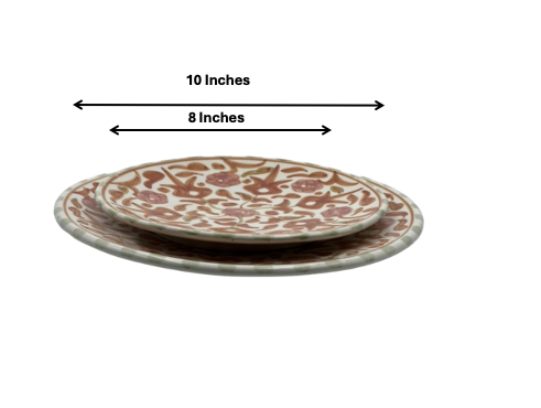 Chic Plate Fleur | Handcrafted White Clay Vase – Natural Dyes with Real Gold Foil, Modern Chic Design