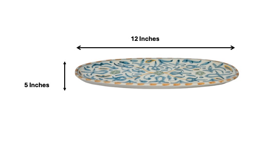 Chic Serving Plate Fleurx | Handcrafted White Clay Vase – Natural Dyes with Real Gold Foil, Modern Chic Design