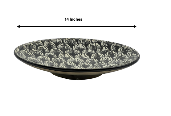 Fez Achba Plate | Handcrafted Fez Clay Pottery – Natural Pigments & Traditional Moroccan Craftsmanship
