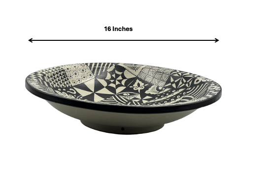 Fez Chalada Plate | Handcrafted Fez Clay Pottery – Natural Pigments & Traditional Moroccan Craftsmanship