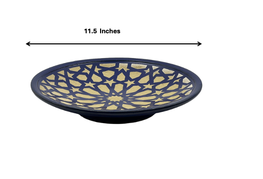 Fez Chisel Indigo Plates | Handcrafted Fez Clay Pottery – Natural Pigments & Traditional Moroccan Craftsmanship