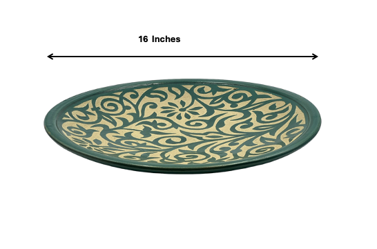 Fez Chisel Mint Plates | Handcrafted Fez Clay Pottery – Natural Pigments & Traditional Moroccan Craftsmanship
