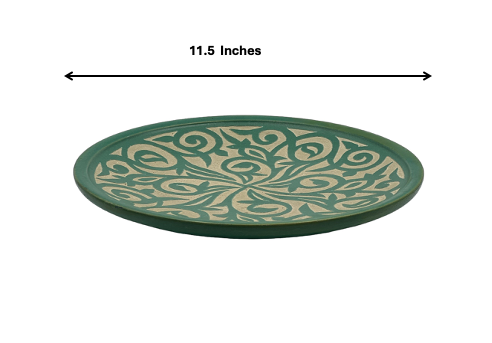 Fez Chisel Mint Plates | Handcrafted Fez Clay Pottery – Natural Pigments & Traditional Moroccan Craftsmanship