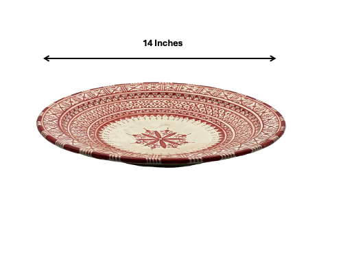 Beldi Mazi Plate| Handcrafted Safi Clay Pottery – Natural Pigments & Traditional Moroccan Craftsmanship