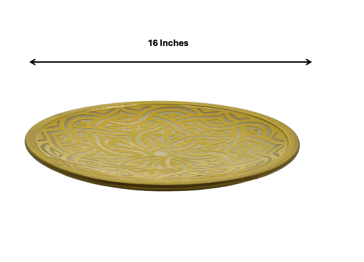 Fez Chisel Tumeric Plates | Handcrafted Fez Clay Pottery – Natural Pigments & Traditional Moroccan Craftsmanship