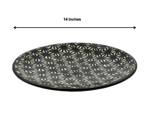 Fez Fena Plate | Handcrafted Fez Clay Pottery – Natural Pigments & Traditional Moroccan Craftsmanship