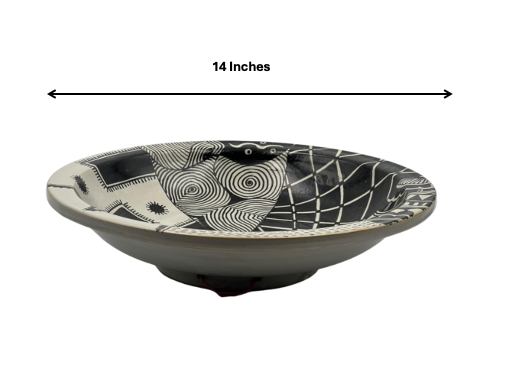 Fez Fonoun Plate | Handcrafted Fez Clay Pottery – Natural Pigments & Traditional Moroccan Craftsmanship