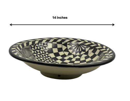Fez Fonoun Plate | Handcrafted Fez Clay Pottery – Natural Pigments & Traditional Moroccan Craftsmanship