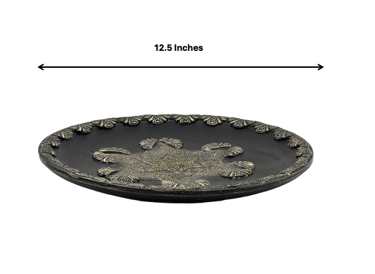 Fez Howara Copper Plate | Handcrafted Fez Clay Pottery – Natural Pigments & Traditional Moroccan Craftsmanship