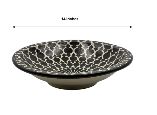 Fez Kalkal Plate | Handcrafted Fez Clay Pottery – Natural Pigments & Traditional Moroccan Craftsmanship