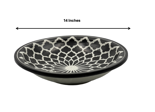 Fez Maya Plate | Handcrafted Fez Clay Pottery – Natural Pigments & Traditional Moroccan Craftsmanship