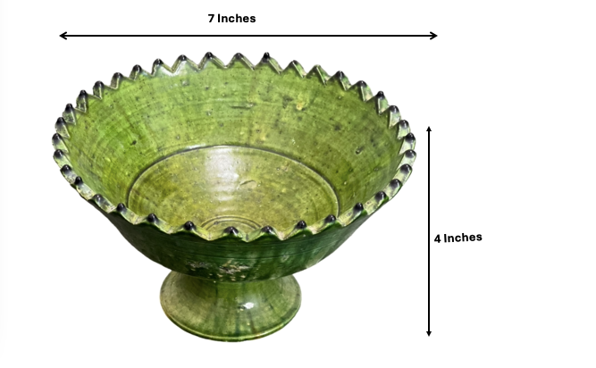 Tam Footed Bowl | Tamegroute glazed pottery bowl