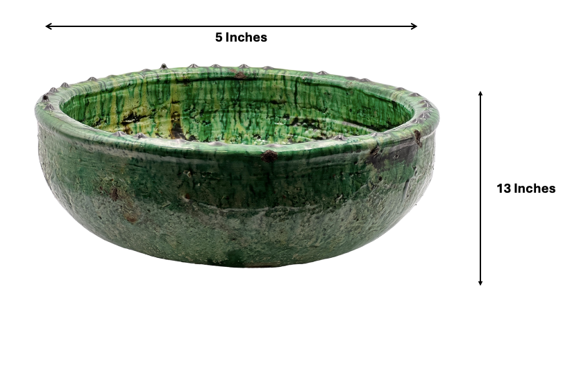 Tam Merzouga Bowl | Handcrafted Tamegroute Pottery – Organic Sahara Clay with Natural Glaze by Sahara Artisans