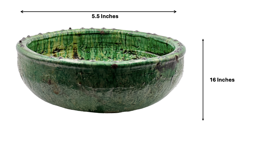 Tam Merzouga Bowl | Handcrafted Tamegroute Pottery – Organic Sahara Clay with Natural Glaze by Sahara Artisans