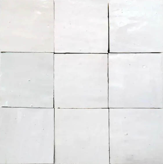 Handcrafted Moroccan Zellige Pure White 4" x 4"Tiles – Eco-Friendly & Durable