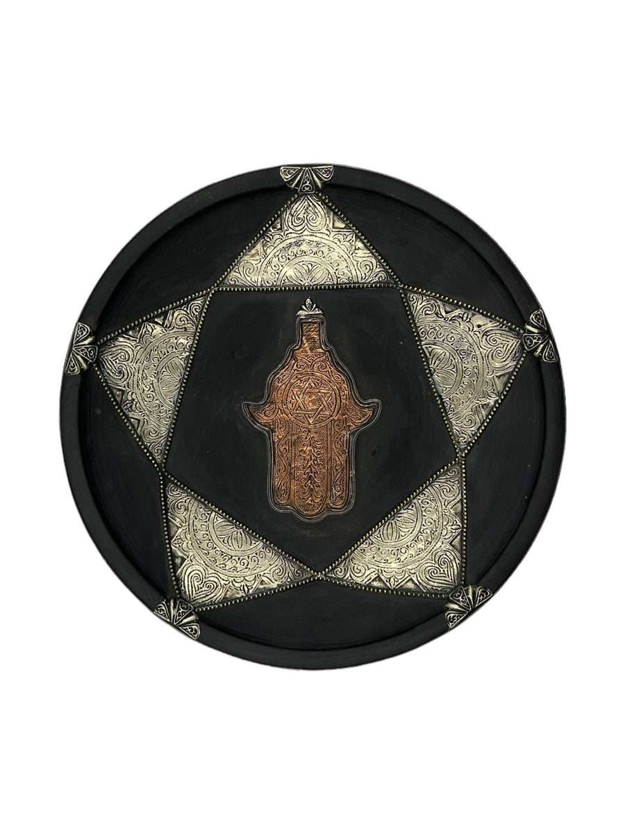 Fez Khamsa Copper Plate | Handcrafted Fez Clay Pottery – Natural Pigme ...