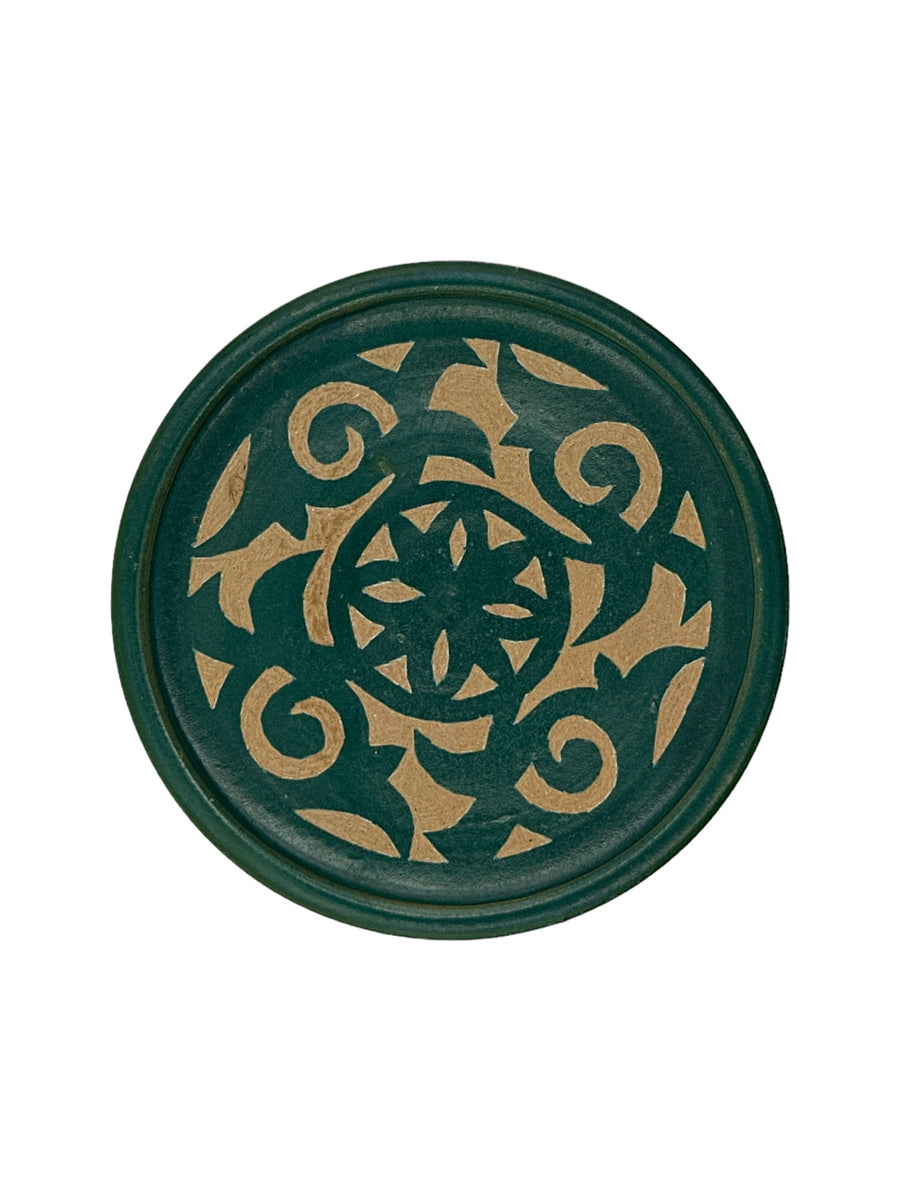Fez Chisel Royal Green Plate | Handcrafted Fez Clay Pottery – Natural ...