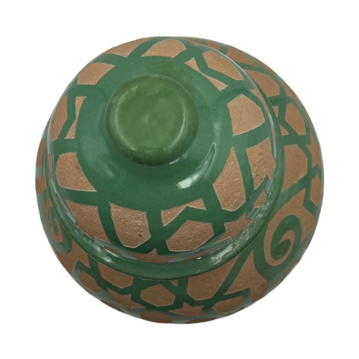 Fez Chisel Mint Jar | Handcrafted Fez Clay Pottery – Natural Pigments & Traditional Moroccan Craftsmanship