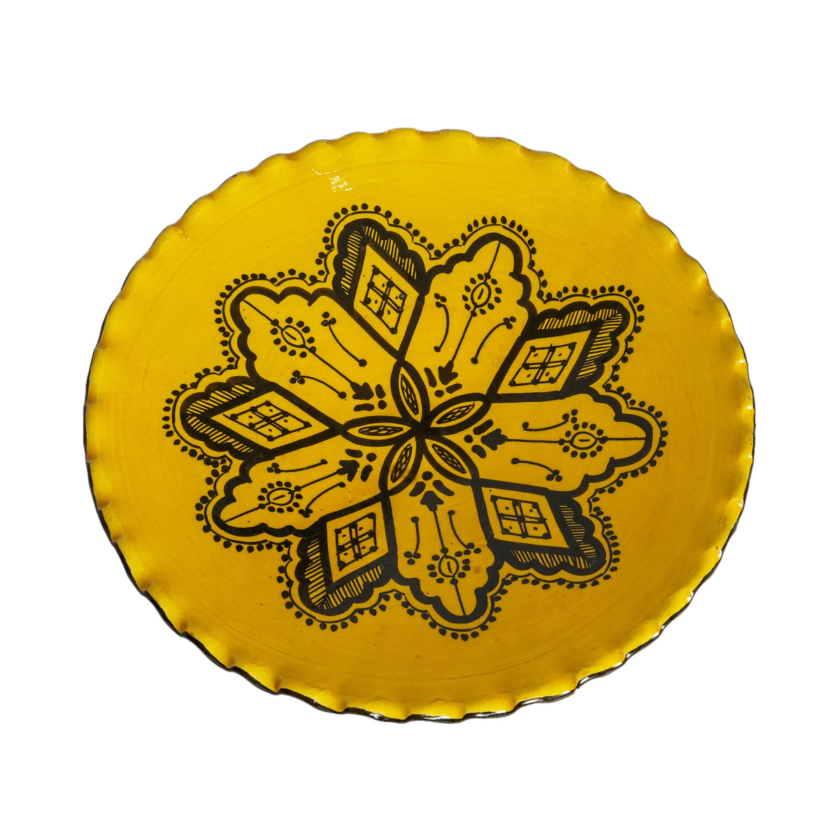 Beldi Warda Plate| Handcrafted Safi Clay Pottery – Natural Pigments ...