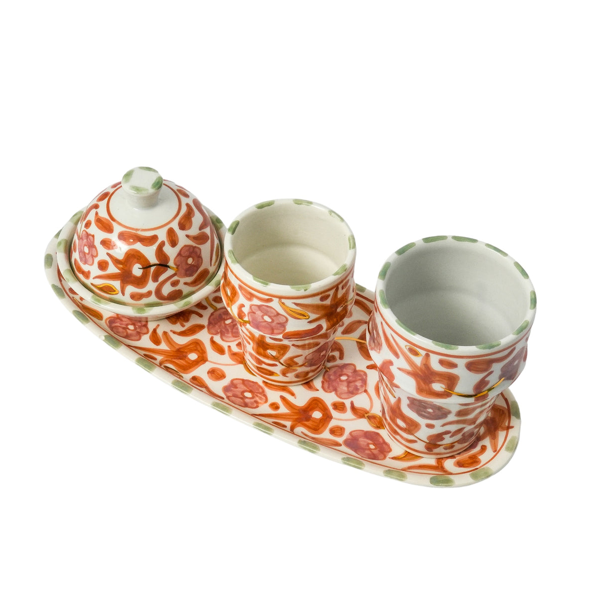 Chic Serving Plate Fleurx | Handcrafted White Clay Vase – Natural Dyes ...