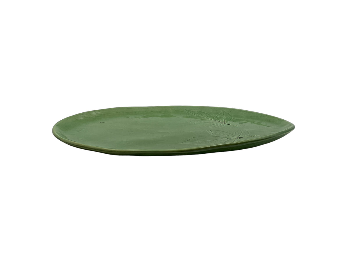 Stella Mint Oval Plate | Handcrafted Marrakesh Clay Pottery – Natural ...