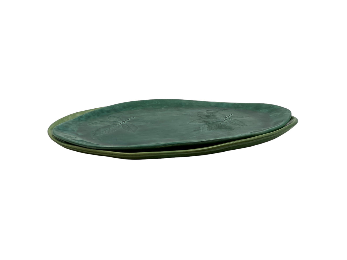 Stella Emerald Hana Plate | Handcrafted Marrakesh Clay Pottery – Natur ...