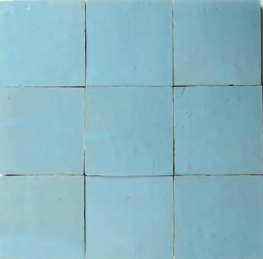 Handcrafted Moroccan Zellige Arcadia Blue 4" x 4" Tiles – Eco-Friendly & Durable  (Coming Soon)